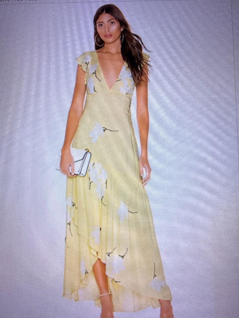 Free People She's A Waterfall Yellow Ruffled Floral Maxi Dress